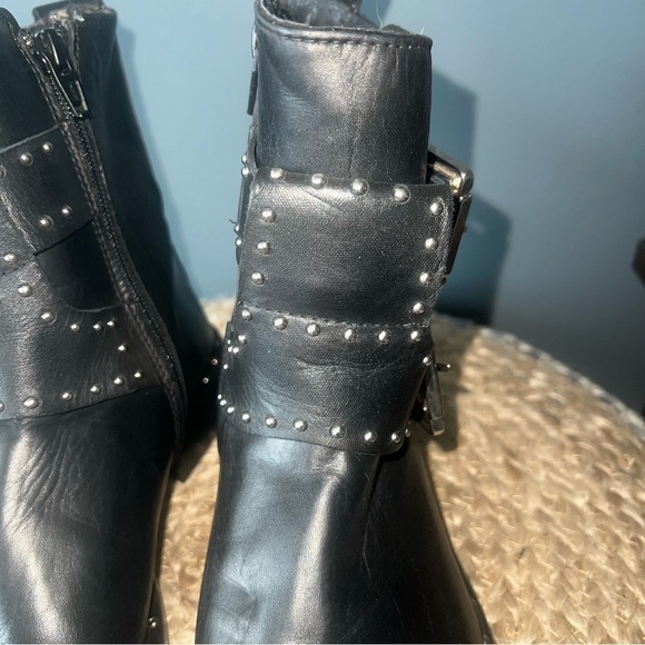 Charles David Leather Studded Moto Boots - Picture 6 of 11